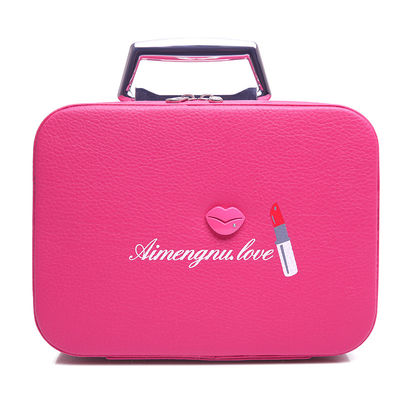 Awestuffs Luxury Cosmetic Bag - Makeup Bag, Portable Waterproof PU Leather  Travel Makeup Bag (Pink)